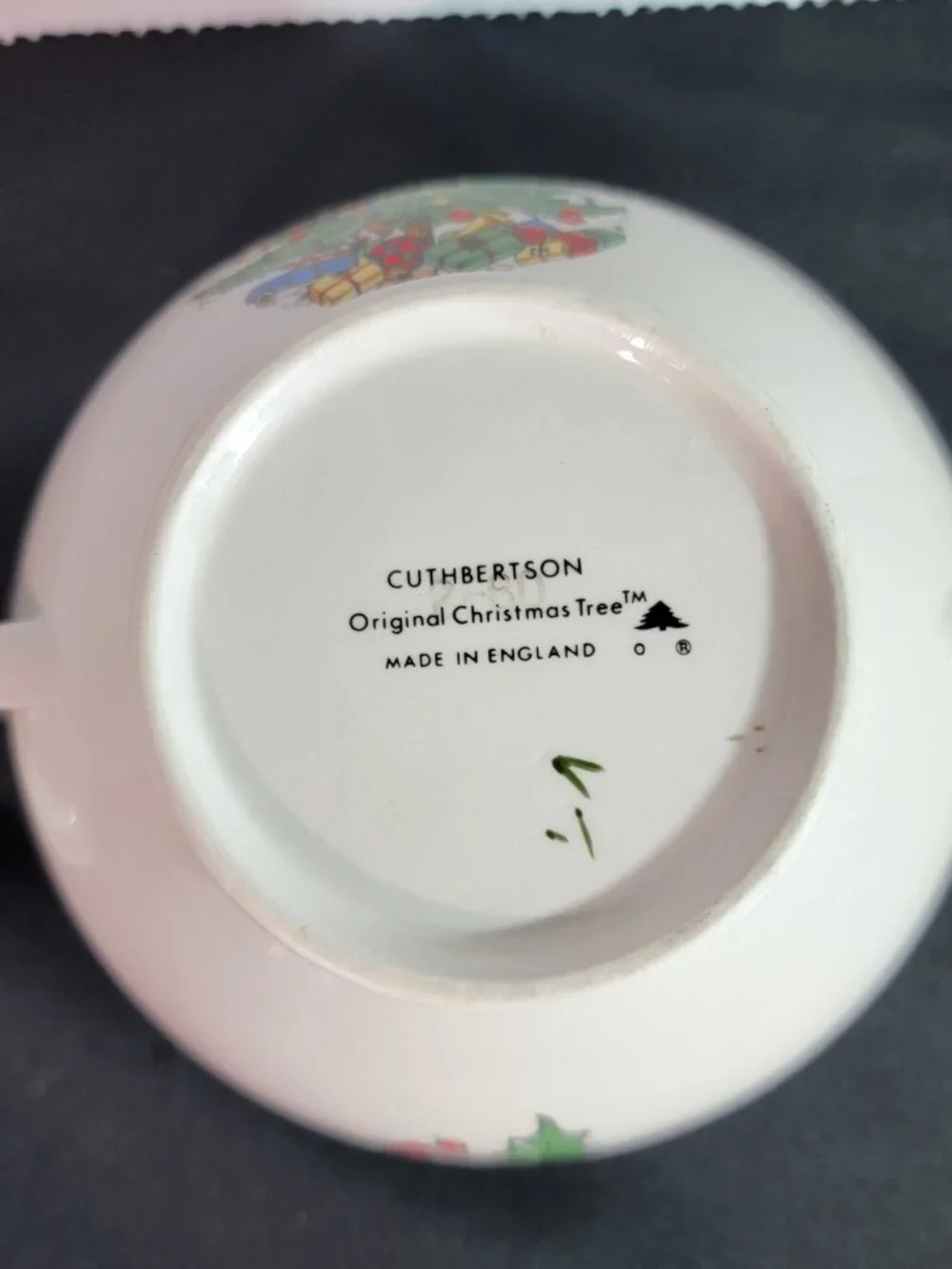 Cuthbertson RARE Original Christmas Tree Sugar Bowl & Lid Vintage